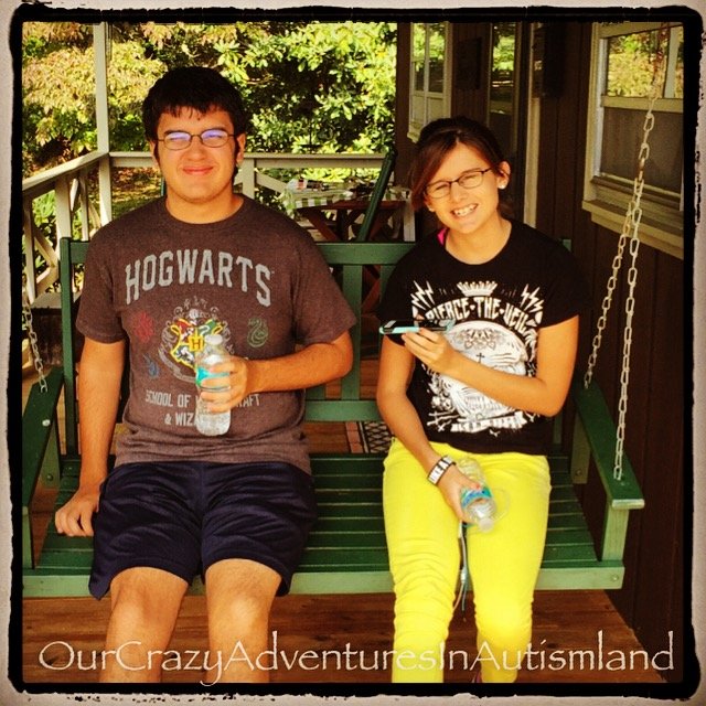 Logan and Madison at the cabin 2015