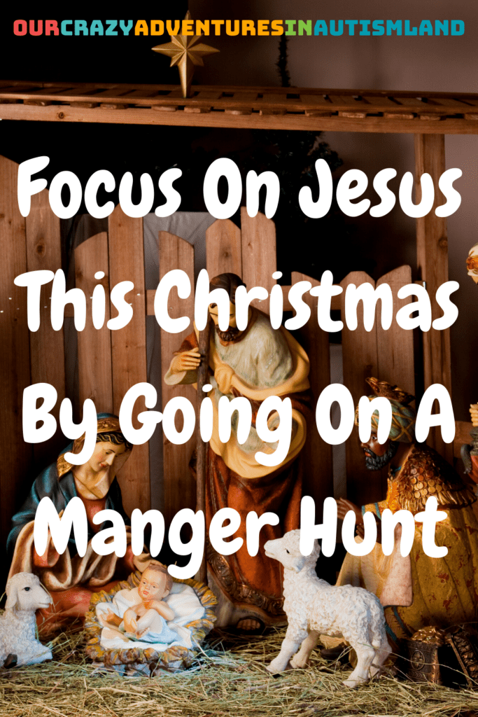 Nativity scene with manger, animal, Mary & Joseph