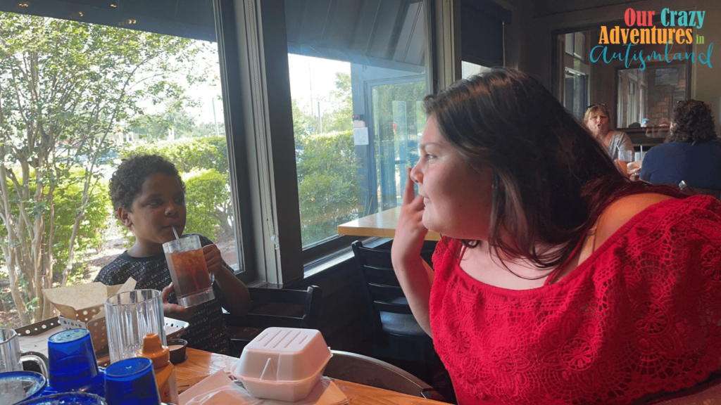 teen girl exasperated with her little brother